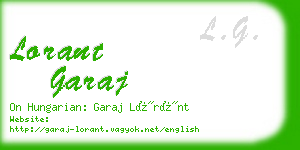 lorant garaj business card